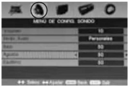 MENU DE CONTROL SONDO Personnel 10 Script Audio Personnel Base 50 Aguardo 50 Elaudio 50 +/- Sonno: +/- Aguardo 100% Back 100% Sub