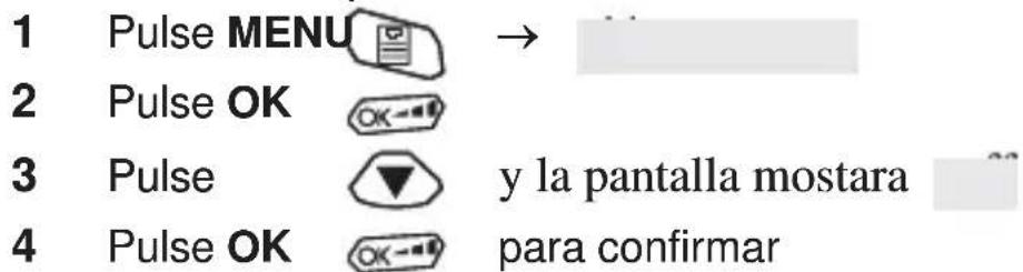 1 Pulse MENU → 2 Pulse OK 3 Pulse y la pantalla mostara 4 Pulse OK para confirmar