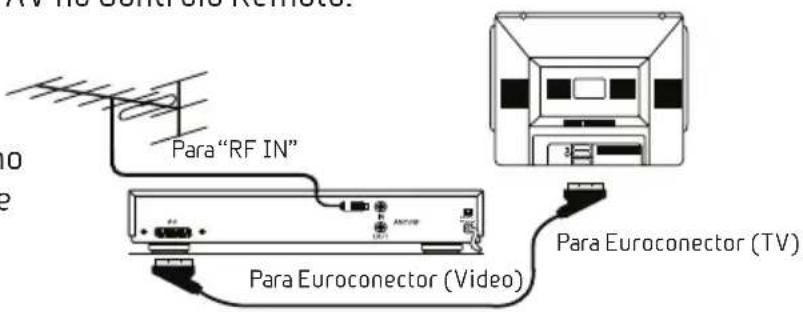 Para "RF IN" Para Euroconector (Video) Para Euroconector (TV)