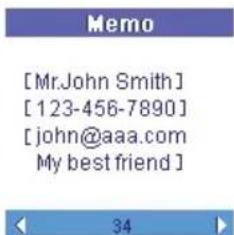 Memo [Mr.John Smith] [123-456-7890] [john@aaa.com My best friend]
