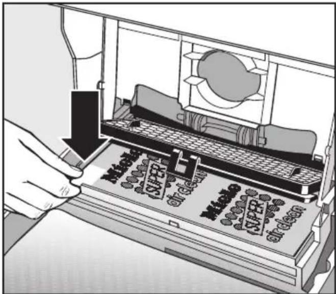 MIELE S 548 - Sustitución del filtro de aire expulsado "SUPER air clean" - 1