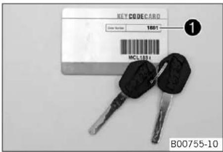 KEY CODECARD Color Number 18001 MCL1801 B00755-10