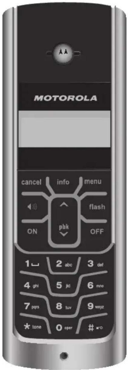 MOTOROLA ON OK pbk OFF cancel info menu flash 1 L 2 abc 3 def 4 gpi 5 jkl 6 min 7 pqs 8 tuv 9 wyz * tone 0 per -o