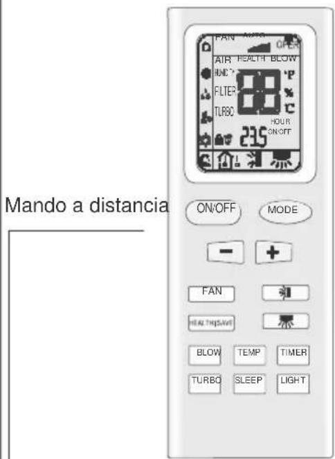 Mando a distancia FAN AIR HEALTH BLOW IND FILTER TURBO 235 HOUR ON/OFF MODE - + FAN HEATHSWEI BLOW TEMP TIMER TURBO SLEEP LIGHT
