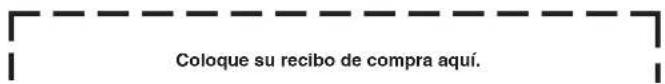 Coloque su recibo de compra aquí.