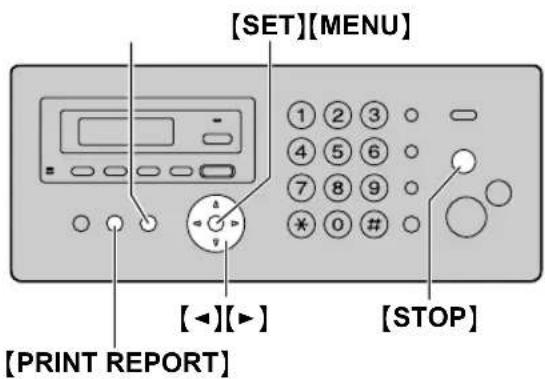 [SET][MENU] 1 2 3 4 5 6 7 8 9 * 0 # [PRINT REPORT] [STOP]
