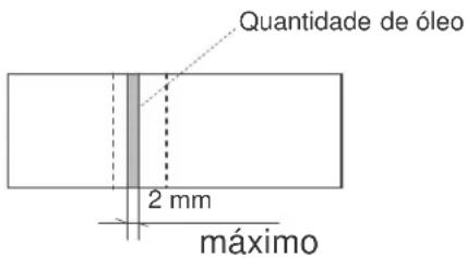 Quantidade de óleo 2 mm máximo