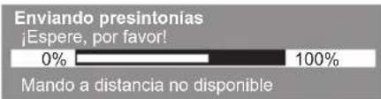 Enviando presintonías ¡Espere, por favor! 0% 100% Mando a distancia no disponible