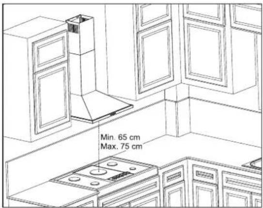 Min. 65 cm Max. 75 cm