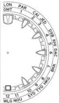 LON PAR GMT 1 CA JSD 4 DNB KHI DAC 5 BKK 7 BWG 8 9 SYD TYO HWG 10 WLG NOU 11 12