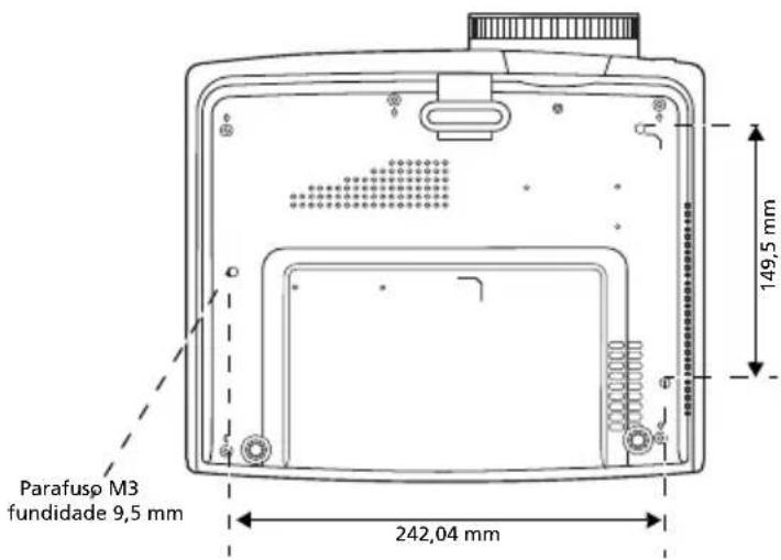 Parafusp M3 fundidade 9,5 mm 242,04 mm 149,5 mm