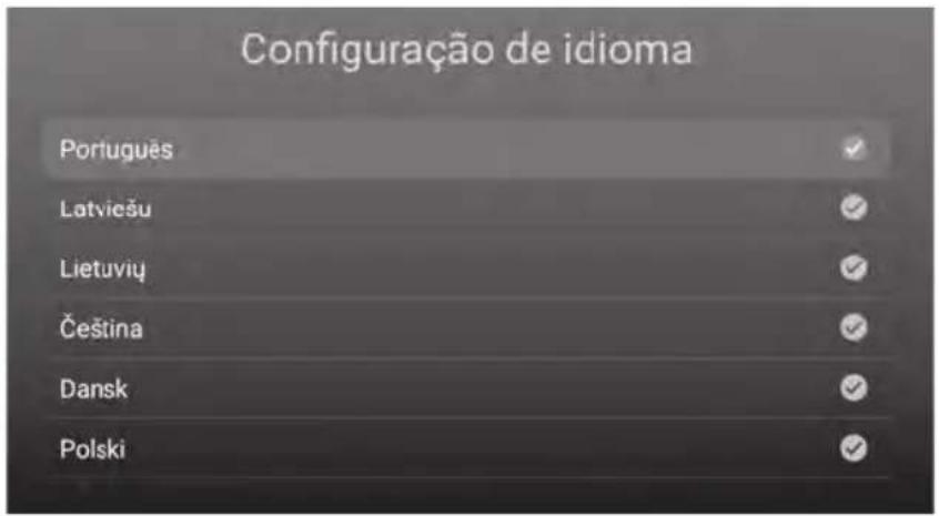 Configuração de idioma Português Latviešu Lietuviu Čeština Dansk Polski