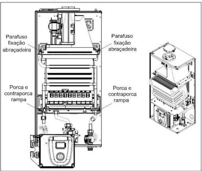 Parafuso fixação abraçadeira Porca e contraporca rampa Parafuso fixação abraçadeira Porca e contraporca rampa