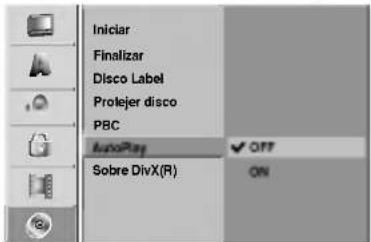 Iniciar Finalizar Disco Label Prolejer disco PBC AutoPlay Sobre DivX(R) OFF ON