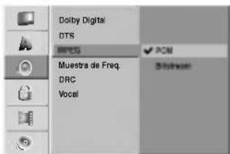 Doiby Digital DTS MPEG Muestra de Freq. DRC Vocal PCM Shinwen