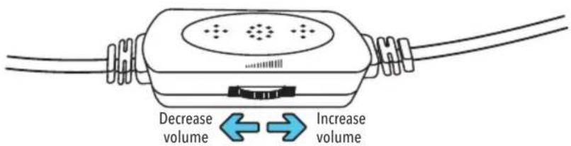 Decrease volume ← → Increase volume
