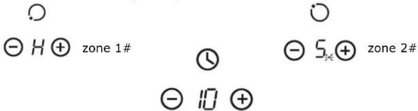 ⊖ H ⊕ zone 1# ⊖ 5⊕ zone 2# ⊖ 10 ⊕
