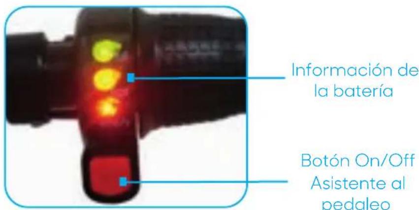 Información de la batería Botón On/Off Asistente al pedaleo