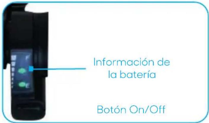 Información de la batería Botón On/Off