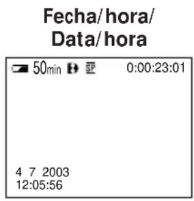 Fecha/hora/ Data/hora 50min 0:00:23:01 4 7 2003 12:05:56