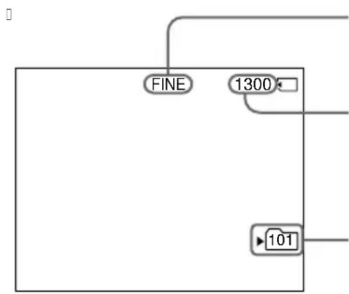 SONY CCD-TRV145E - Indicadores que aparecem no ecrã durante a gravação no modo de imagem fixa - 1