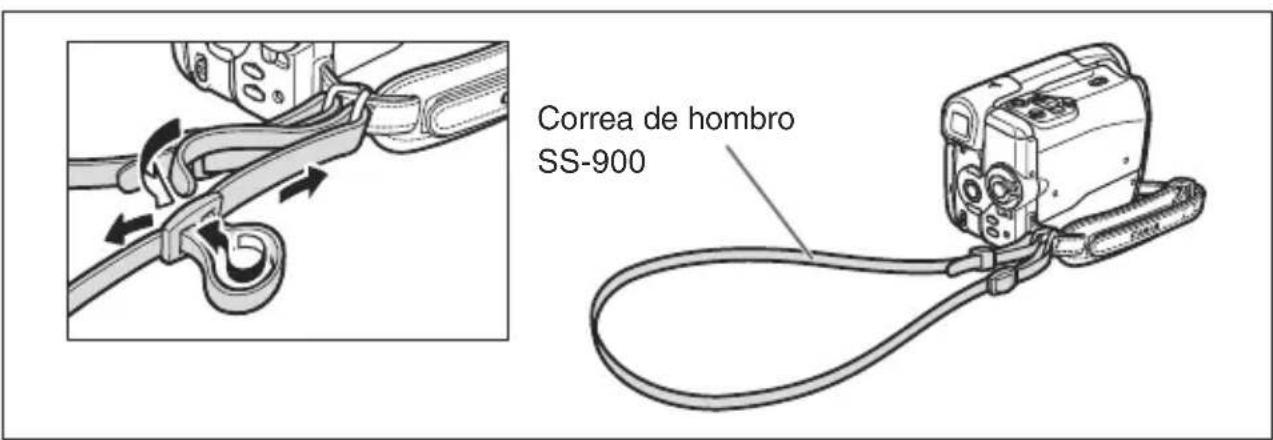 CANON MVX430 - Colocación de la correa de hombro - 1