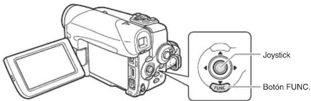 CANON MVX430 - Cambio de los ajustes con el botón FUNC. - 1