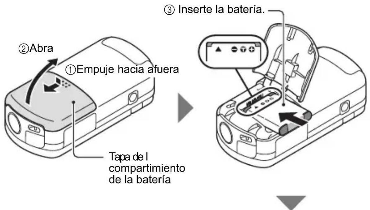 TOSHIBA Camileo SX500 - Inserte la batería. - 1