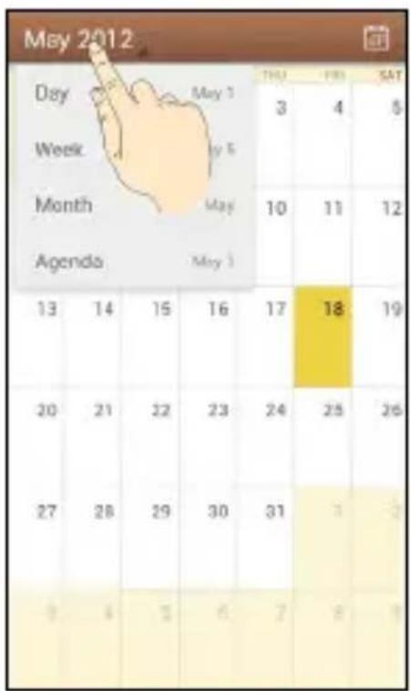 ZTE Skate Pro - Cambio de vistas de Calendario - 1
