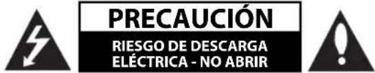 PRECAUCIÓN RIESGO DE DESCARGA ELÉCTRICA - NO ABRIR
