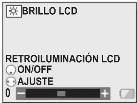 BRILLO LCD RETROILUMINACIÓN LCD ON/OFF AJUSTE 0 - +
