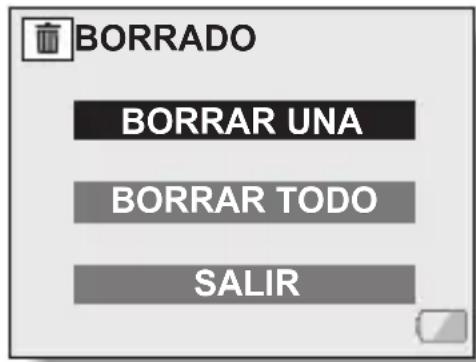 BORRADO BORRAR UNA BORRAR TODO SALIR