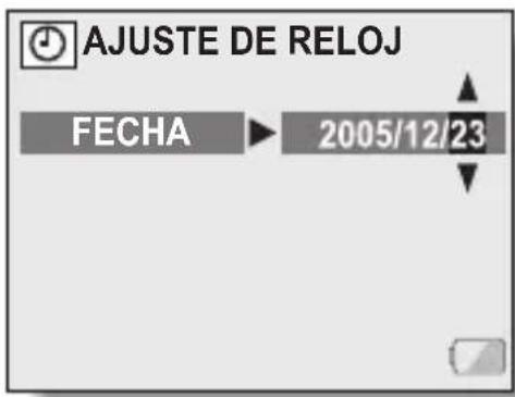 AJUSTE DE RELOJ FECHA ▶ 2005/12/23