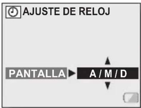 AJUSTE DE RELOJ PANTALLA A / M / D