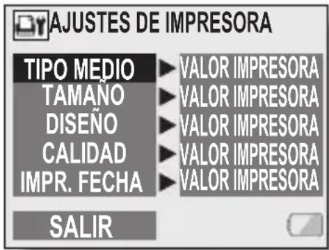 AJUSTES DE IMPRESORA TIPO MEDIO TAMAÑO DISEÑO CALIDAD IMPR. FECHA SALIR VALOR IMPRESORA VALOR IMPRESORA VALOR IMPRESORA VALOR IMPRESORA VALOR IMPRESORA VALOR IMPRESORA SALIR