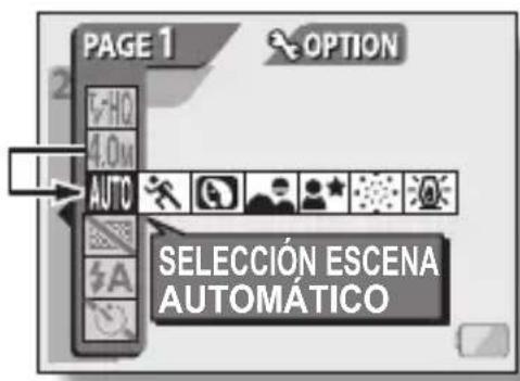 PAGE 1 OPTION AUTO SELECCIÓN ESCENA AUTOMÁTICO