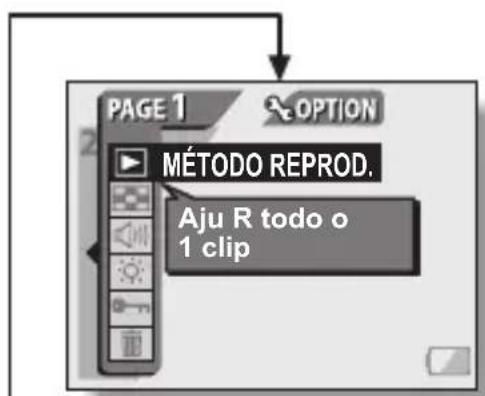 PAGE 1 OPTION MÉTODO REPROD. Aju R todo o 1 clip