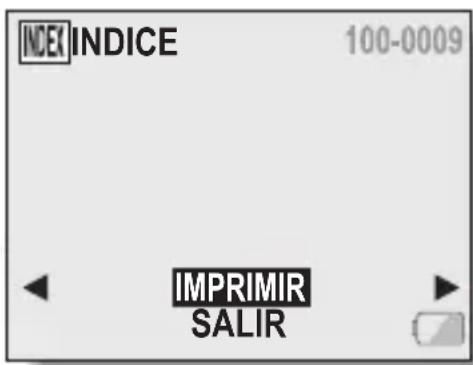 INDEX INDICE 100-0009 IMPRIMIR SALIR