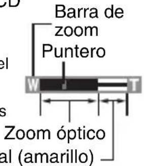 Barra de zoom Puntero Zoom óptico al (amarillo)