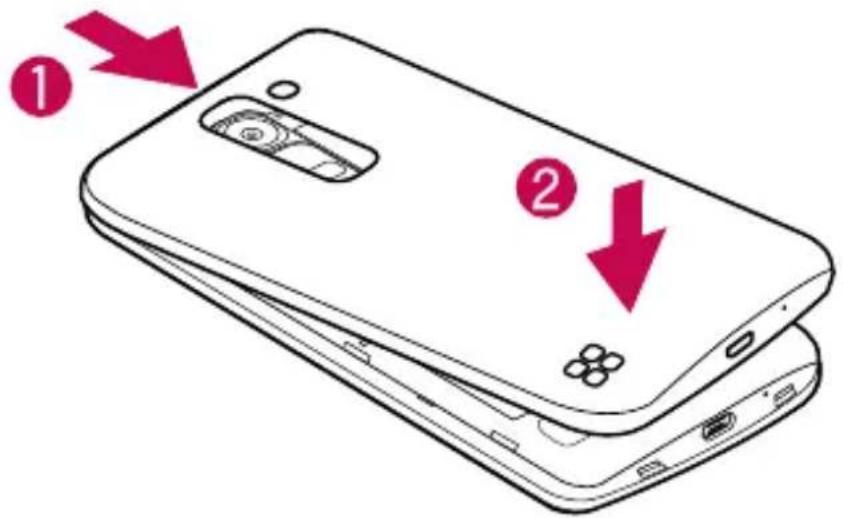 LG Magna Y90 - Instalación de la tarjeta micro-SIM y la batería - 4