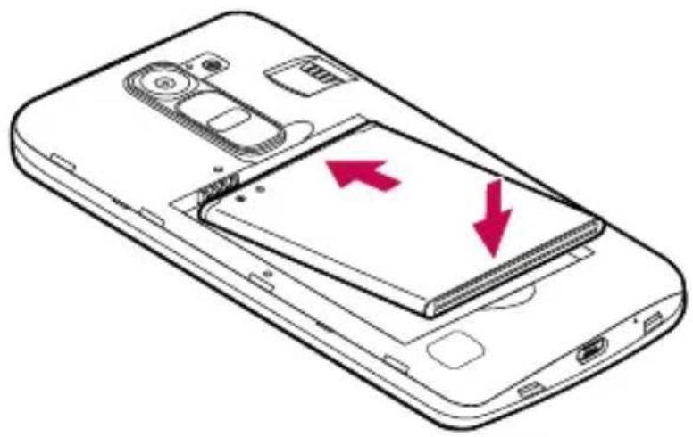 LG Magna Y90 - Instalación de la tarjeta micro-SIM y la batería - 3
