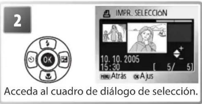 2 IMPR. SELECCIÓN 10. 10. 2005 15:30 [ 5/ 5] Atrás A jus Acceda al cuadro de diálogo de selección.