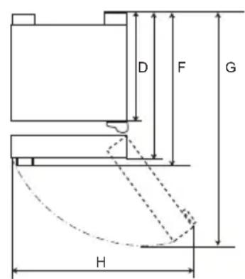 LG GBB567SWCZB - Dimensiones y separaciones - 2