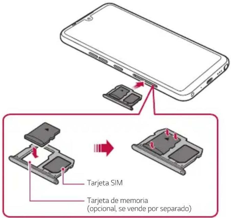 LG K71N - Cómo insertar la tarjeta de memoria - 1