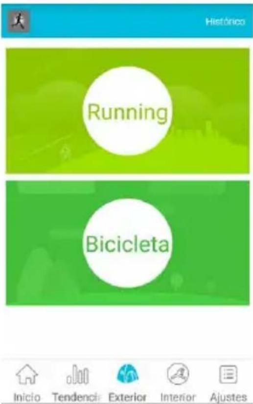 Historico Running Bicicleta Inicio Tendencia Exterior Interior Ajustes