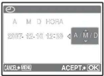 OLYMPUS X-830 - c. Presione los botones △/□ y ▽⊙ para seleccionar [M]. - 4