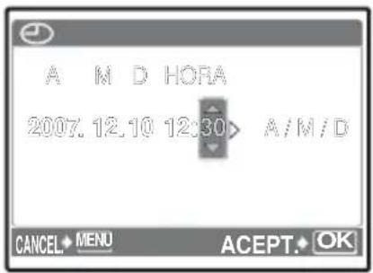 OLYMPUS X-830 - c. Presione los botones △/□ y ▽⊙ para seleccionar [M]. - 3
