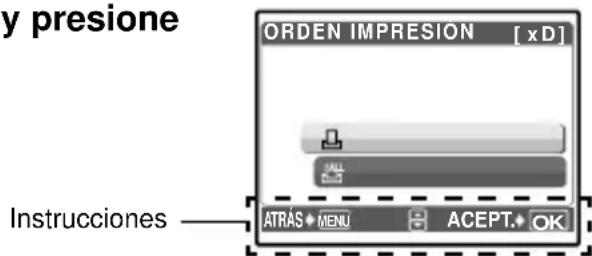 OLYMPUS X-830 - Seleccione [ORDEN IMPRES.] ▶ [☐] y presione OK. - 1