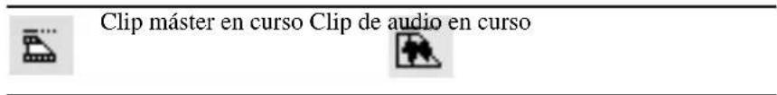 Clip máster en curso Clip de audio en curso