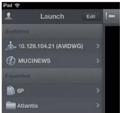iPad Launch Edit Systems 10.129.104.21 (AVIDWG) MUCINEWS Favorites 6P Atlantis